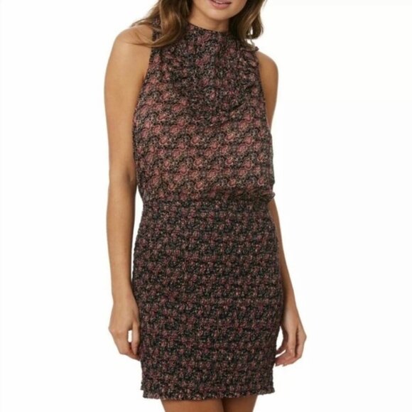 Free People I’m your favorite sleeveless purple floral bodycon tunic min… - Picture 2 of 11